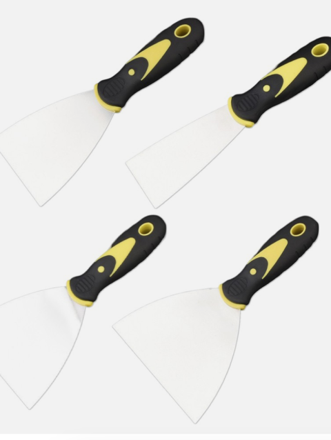 Convenient 4 Piece Stainless Steel Putty Knives Tools for Multiple Tasks
